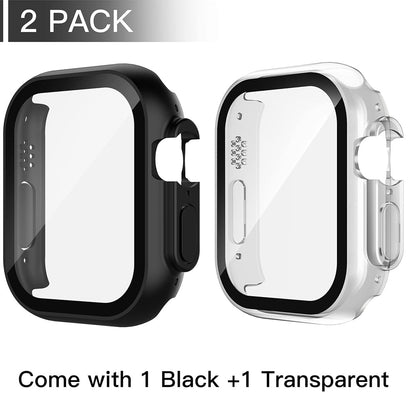 Apple Watch Ultra 4 49mm Case with Glass Screen Protector by Swiftshield (2 Pack - Black + Clear)