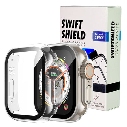 Apple Watch Ultra 4 49mm Case with Glass Screen Protector by Swiftshield (2 Pack - Clear)