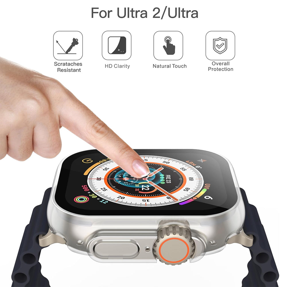 Apple Watch Ultra 4 49mm Case with Glass Screen Protector by Swiftshield (2 Pack - Clear)