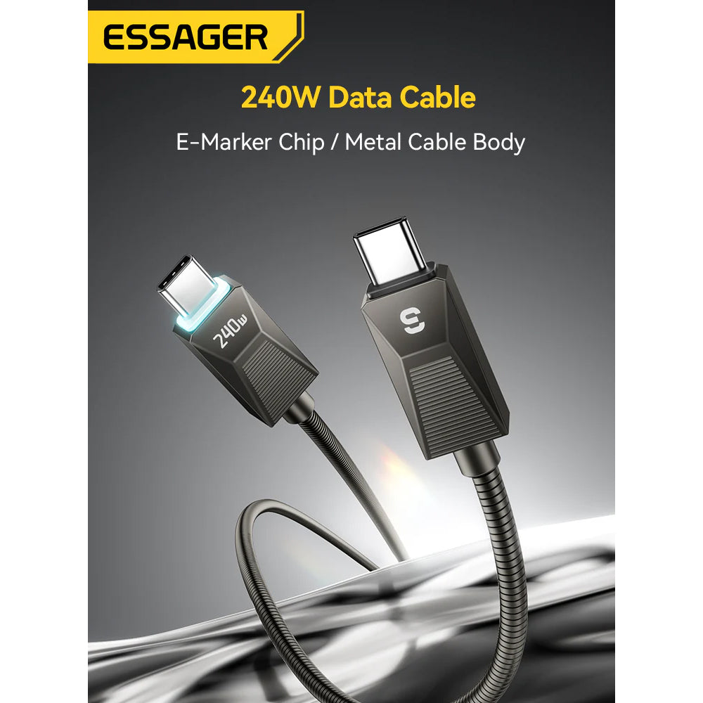 Display 240W LED USB-C to USB-C Cable (2M) - Essager Fast Charger
