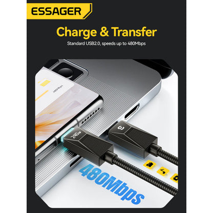 Display 240W LED USB-C to USB-C Cable (2M) - Essager Fast Charger