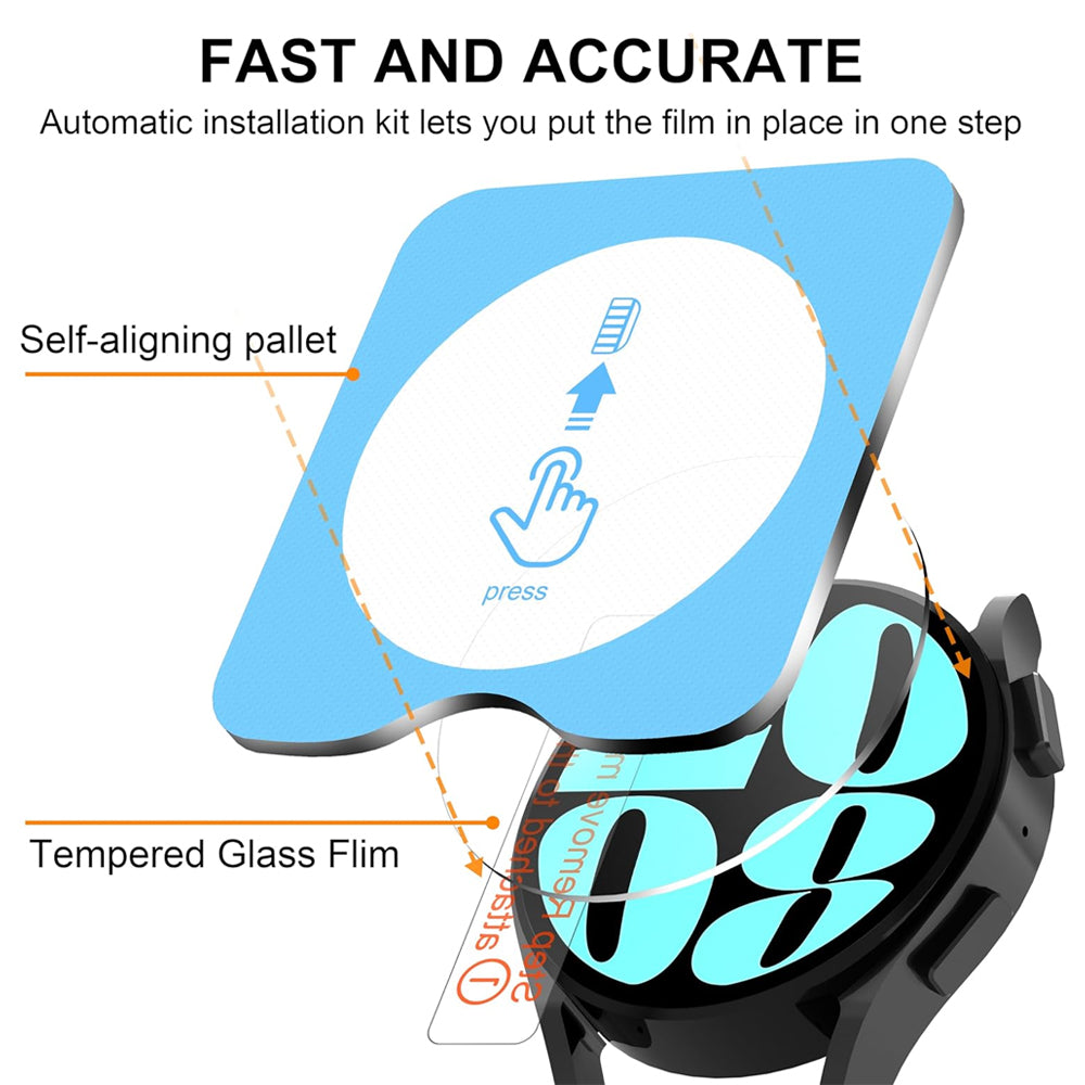 Samsung Galaxy Watch 9 40mm Glass Screen Protector Alignment Kit by SwiftShield (2 Pack - Clear)