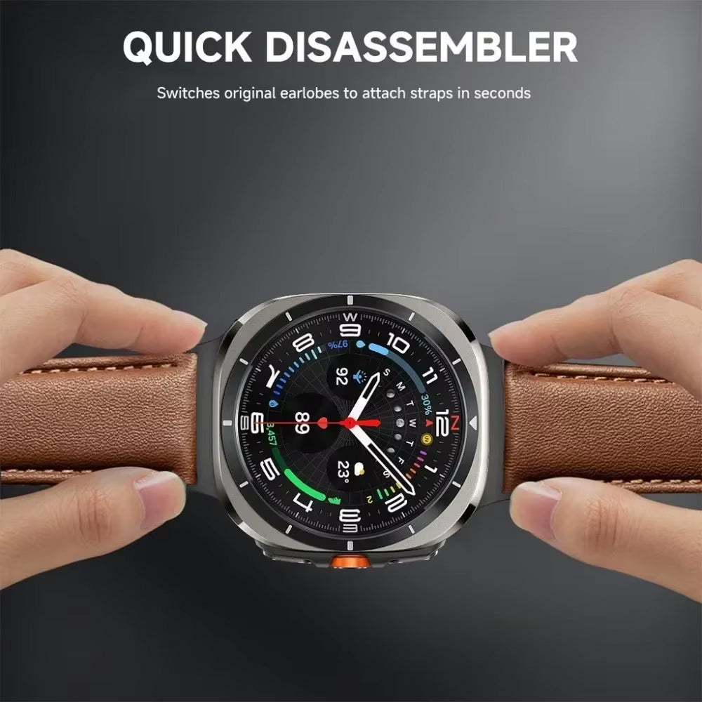 Leather-PU Hybrid Strap for Samsung Galaxy Watch 8 Classic (46mm)