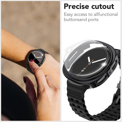 Samsung Galaxy Watch 9 44mm Case with Glass Screen Protector by SwiftShield (2 Pack - Clear)