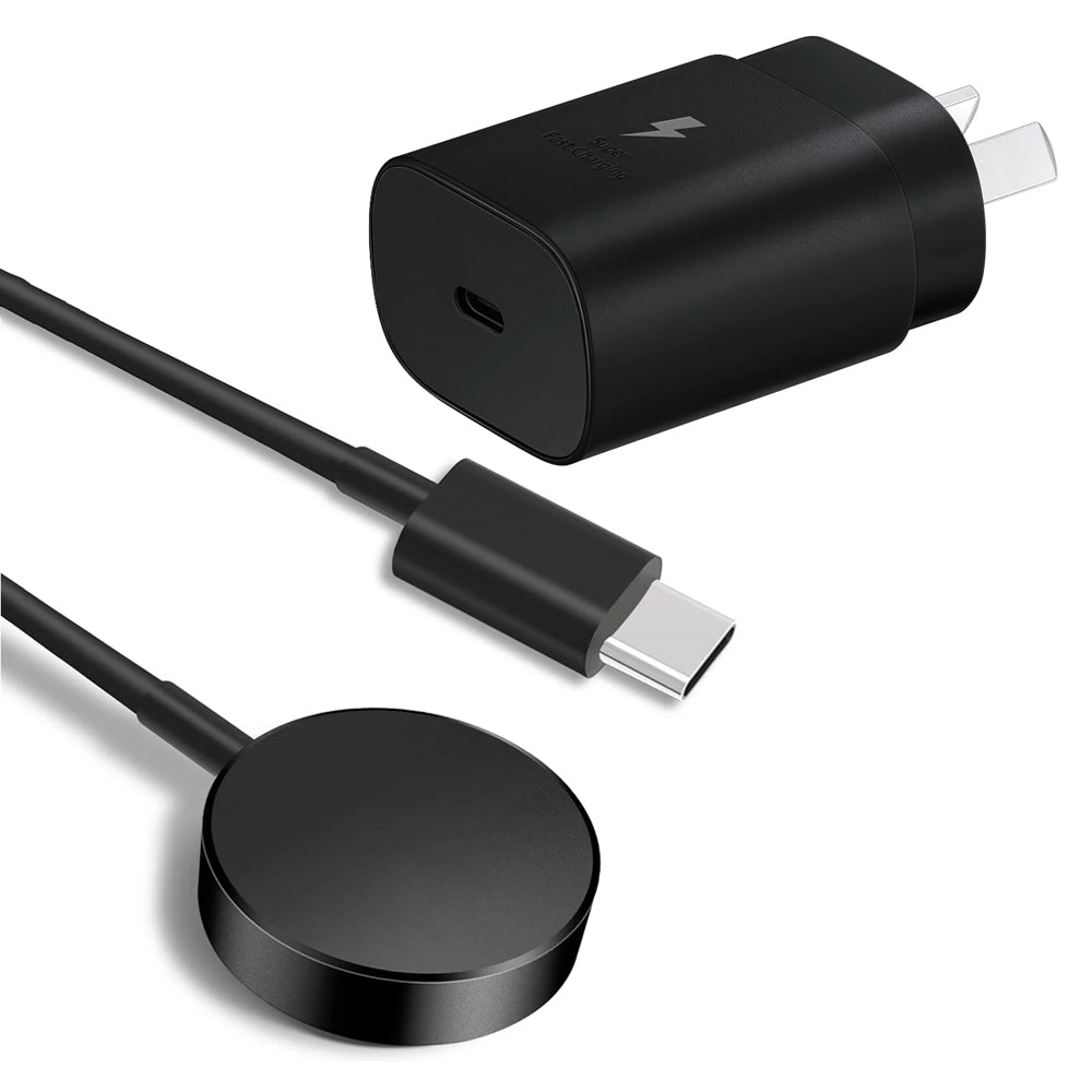 Fast Charger USB-C Metal Dock With 25W Wall Charger for Samsung Galaxy Watch 5 Pro