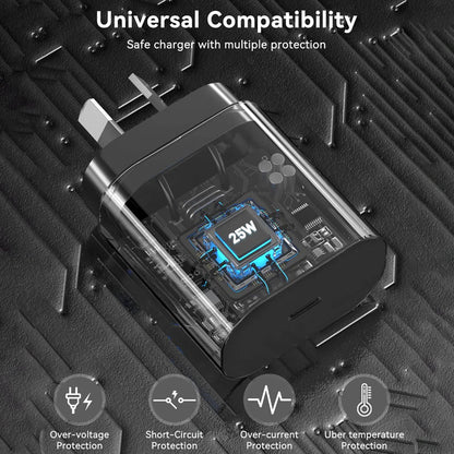 Fast Charger USB-C Metal Dock With 25W Wall Charger for Samsung Galaxy Watch 5 Pro