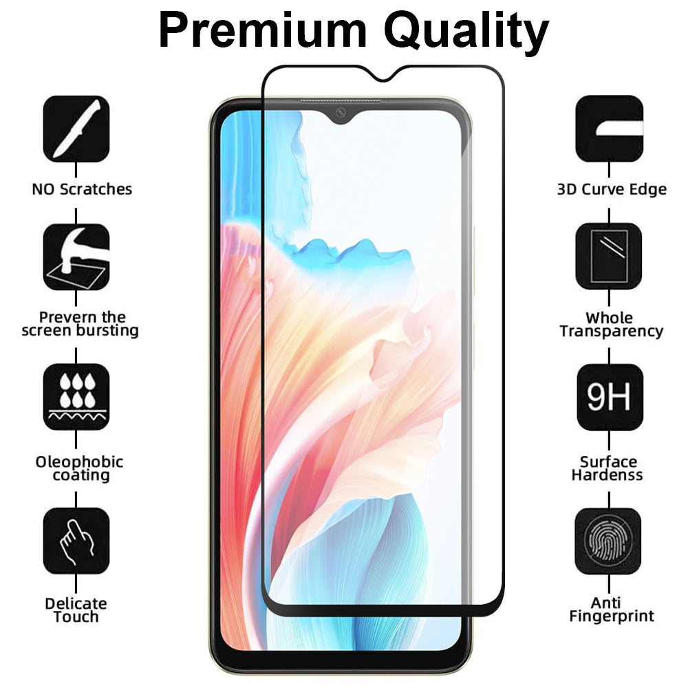Full cover Glass Screen Protector for OPPO A18