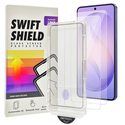 Samsung Galaxy S26 FE Tempered Glass Screen Protector [2-Pack] with Easy Alignment Frame – Clear, Premium by SwiftShield