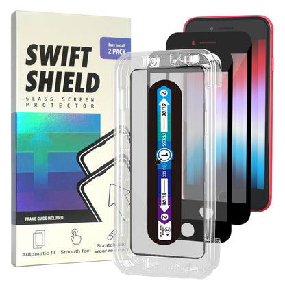 iPhone 7 Tempered Glass Screen Protector [2-Pack] with Easy Alignment Frame – Clear, Premium by SwiftShield