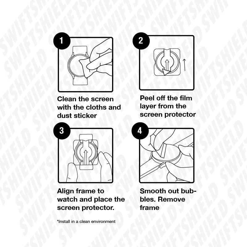 Samsung Galaxy Watch 8 44mm Glass Screen Protector Alignment Kit by SwiftShield (2 Pack - Clear)