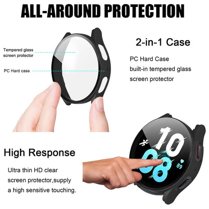 Samsung Galaxy Watch FE 40mm Case with Glass Screen Protector by SwiftShield (2 Pack - Clear)