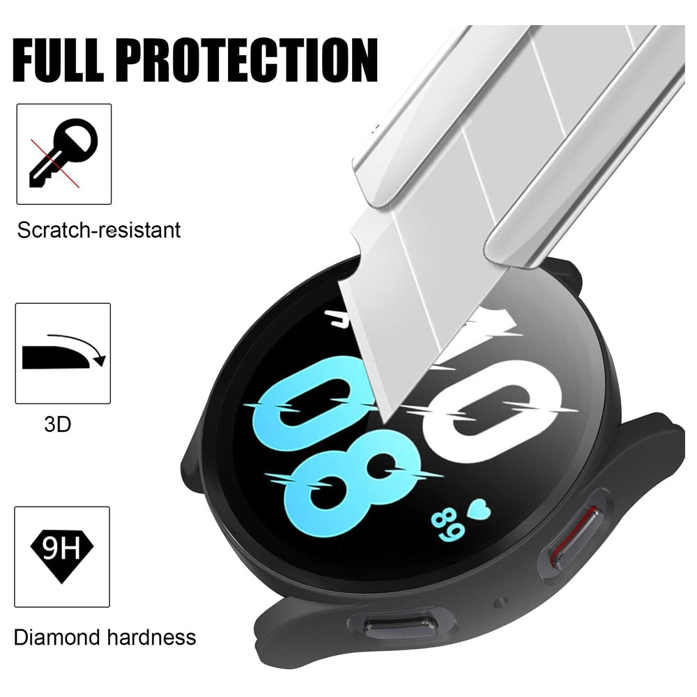 Samsung Galaxy Watch FE 40mm Case with Glass Screen Protector by SwiftShield (2 Pack - Black)