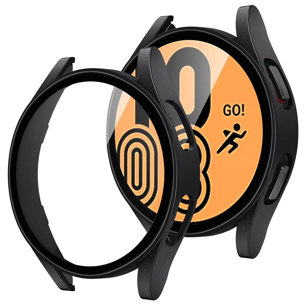 Samsung Galaxy Watch FE 40mm Case with Glass Screen Protector by SwiftShield (2 Pack - Black)