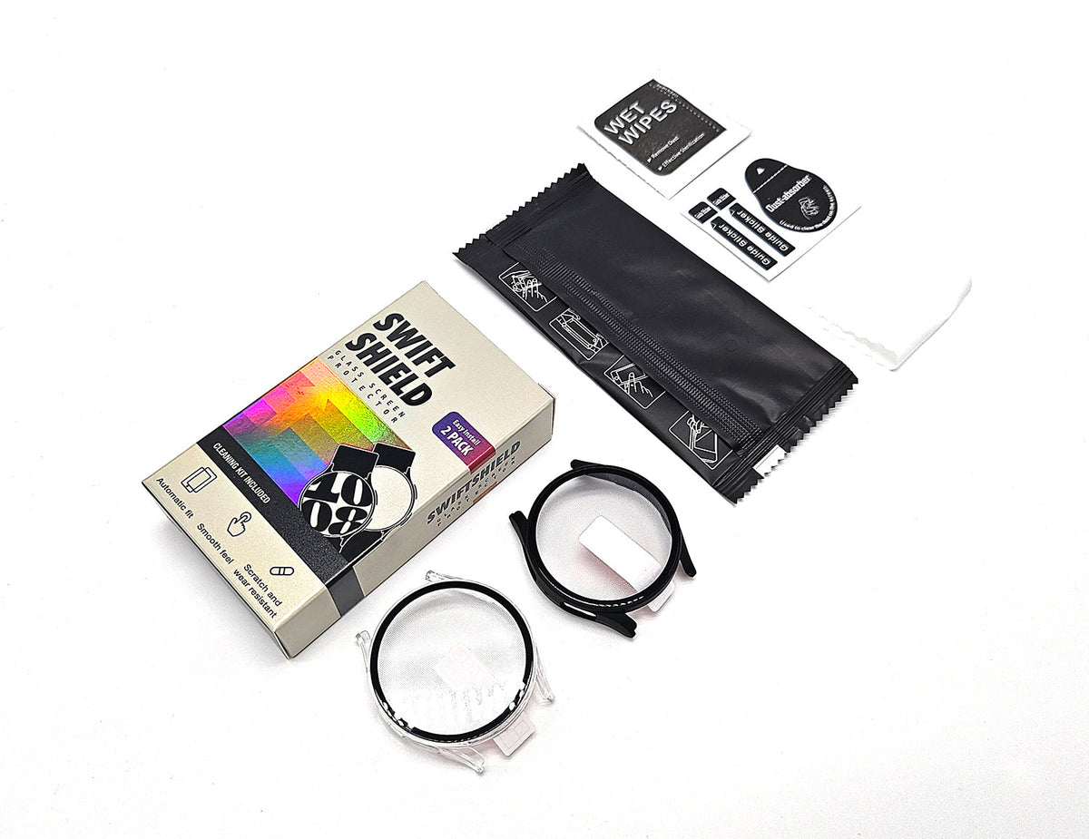 Samsung Galaxy Watch 9 40mm Case with Glass Screen Protector by SwiftShield (2 Pack - Clear)