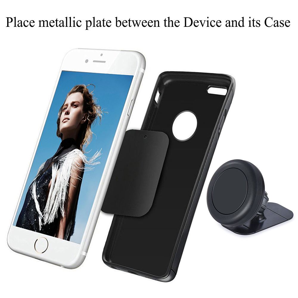 Magnet dash mini car phone holder - Black
