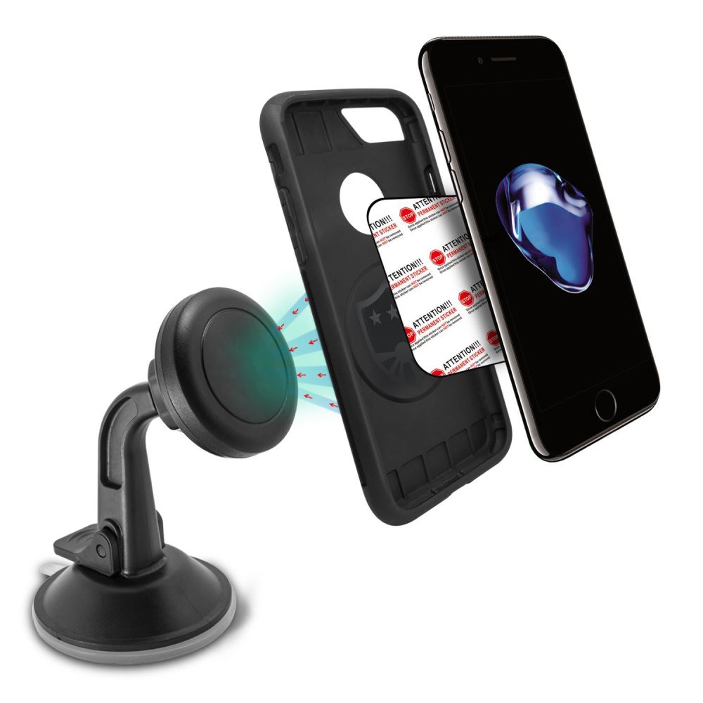 Suction Magnet Car Holder - Black
